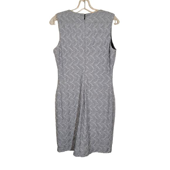 Calvin Klein Women's Textured Sheath Dress Back Zip Closure Black White Size 10 - Picture 2 of 7